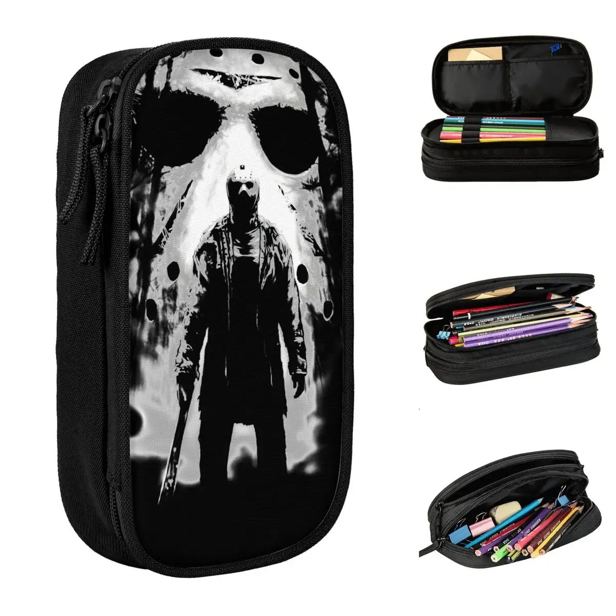 Horror Jason Voorhees Vintage 80's Movies Pencil Cases Pencilcases Pen Holder for Student Large Storage Bag Cosmetic Stationery
Horror Jason Voorhees Vintage 80's Movies Pencil Cases Pencilcases Pen Holder for Student Large Storage Bag Cosmetic Stationery