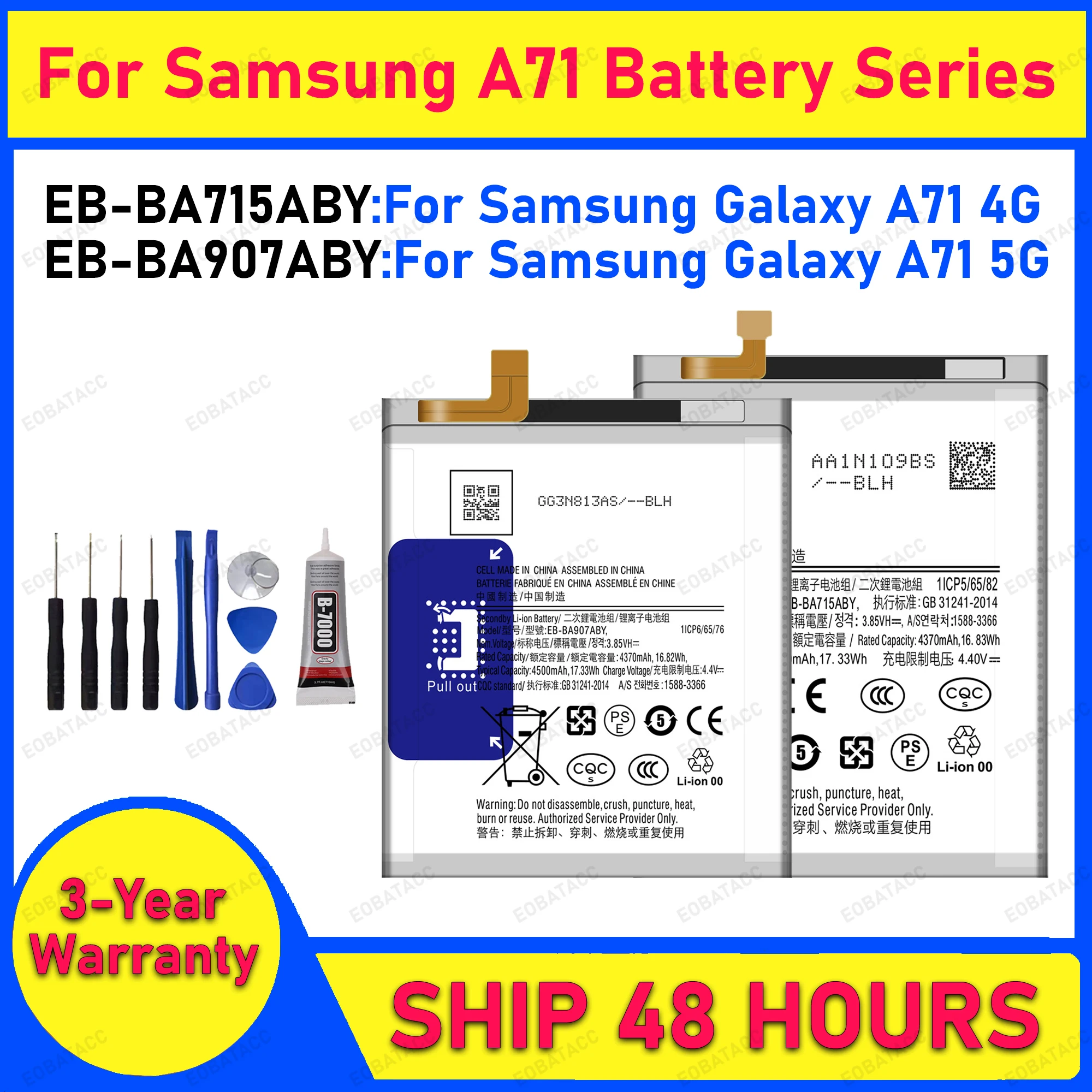 2025 Years Brand New EB-BA715ABY EB-BA907ABY High Quality Replacement Battery For Samsung Galaxy A71 4G/A71 5G Mobile Phone
2025 Years Brand New EB-BA715ABY EB-BA907ABY High Quality Replacement Battery For Samsung Galaxy A71 4G/A71 5G Mobile Phone