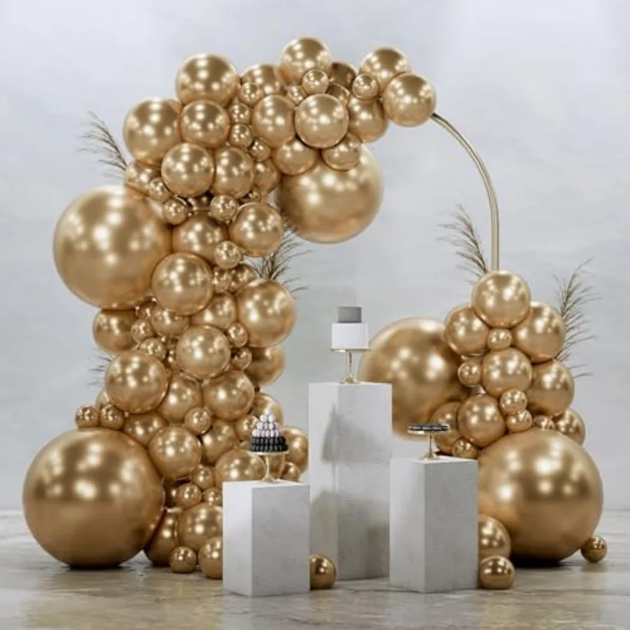Metallic Gold Balloons 145pcs Different Sizes of 18 12 10 5 Inch Chrome Gold Balloon Arch Kit Garland for Birthday Graduation B
Metallic Gold Balloons 145pcs Different Sizes of 18 12 10 5 Inch Chrome Gold Balloon Arch Kit Garland for Birthday Graduation B