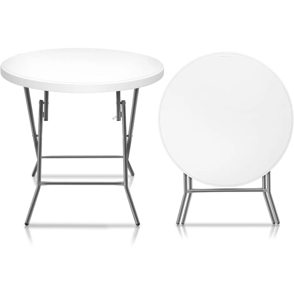 32" Round Folding Commercial Banquet Table, Portable Plastic Coffee Card Dining Table for Kitchen or Outdoor Party Wedding Event
32" Round Folding Commercial Banquet Table, Portable Plastic Coffee Card Dining Table for Kitchen or Outdoor Party Wedding Event