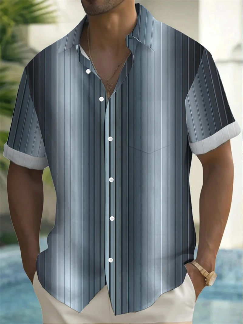 3D Printed Vertical Stripe Shirt Men Retro Summer Casual Men's Short Sleeved Button Lapel Shirt Daily Shirt Fashion Men Clothing
3D Printed Vertical Stripe Shirt Men Retro Summer Casual Men's Short Sleeved Button Lapel Shirt Daily Shirt Fashion Men Clothing