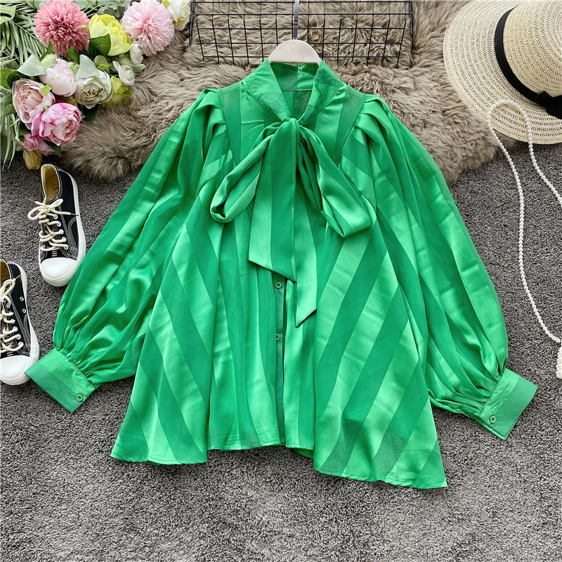 Women's Spring Summer Runway Fashion Long Sleeve Bow Collar Loose Chiffon Shirt Female Casual Basic T Shirt Blouse Top TB2489
Women's Spring Summer Runway Fashion Long Sleeve Bow Collar Loose Chiffon Shirt Female Casual Basic T Shirt Blouse Top TB2489