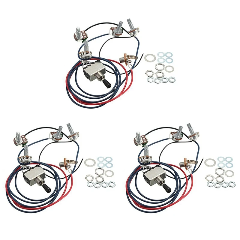 3X Lp Electric Guitar Pickups Wiring Harness Kit 2T2V 500K Pots 3 Way Switch With Jack Black Cap
3X Lp Electric Guitar Pickups Wiring Harness Kit 2T2V 500K Pots 3 Way Switch With Jack Black Cap