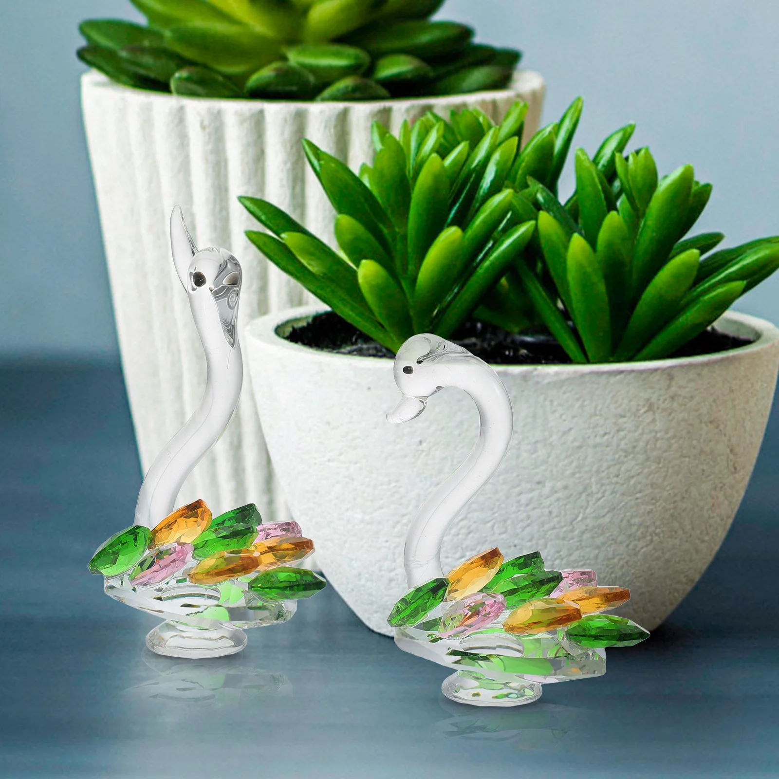 2 Pcs Wedding Decor Swan Decorations Figurines Home Animal Sculpture Crystal and Statues 
2 Pcs Wedding Decor Swan Decorations Figurines Home Animal Sculpture Crystal and Statues