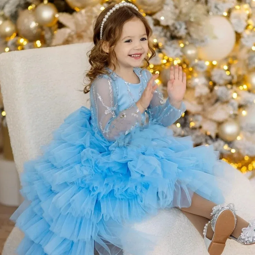Customized Blue Flower Girl Dresses for Wedding Layered High-Low Length Girl Kids Birthday Party First Holy Communion Gowns
Customized Blue Flower Girl Dresses for Wedding Layered High-Low Length Girl Kids Birthday Party First Holy Communion Gowns