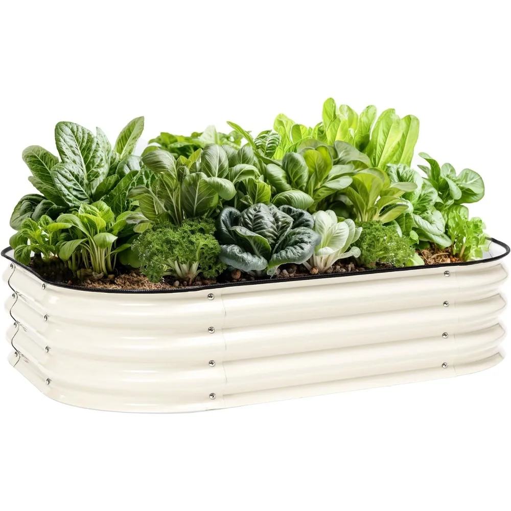 T4U Raised Garden Bed, 4x3x0.9 ft Oval Zinc-Aluminum-Magnesium Stainless Steel Metal Raised Flower Beds, Garden Bed Planter
T4U Raised Garden Bed, 4x3x0.9 ft Oval Zinc-Aluminum-Magnesium Stainless Steel Metal Raised Flower Beds, Garden Bed Planter