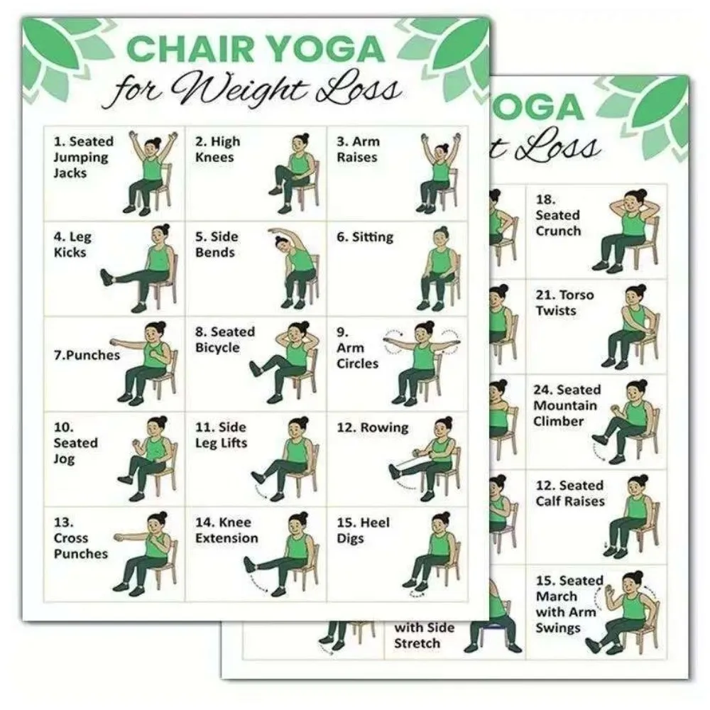 New 4/6 Sheets Seat Yoga Poster A4 Size 30-Day Challenges Seated Exercise Charts Physical Hanging Workout Charts Home Use
New 4/6 Sheets Seat Yoga Poster A4 Size 30-Day Challenges Seated Exercise Charts Physical Hanging Workout Charts Home Use