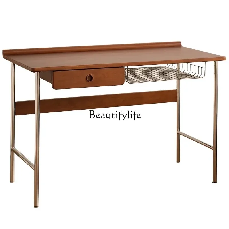 ls 18Bedroom study solid wood desk dresser integrated office stainless steel table
ls 18Bedroom study solid wood desk dresser integrated office stainless steel table