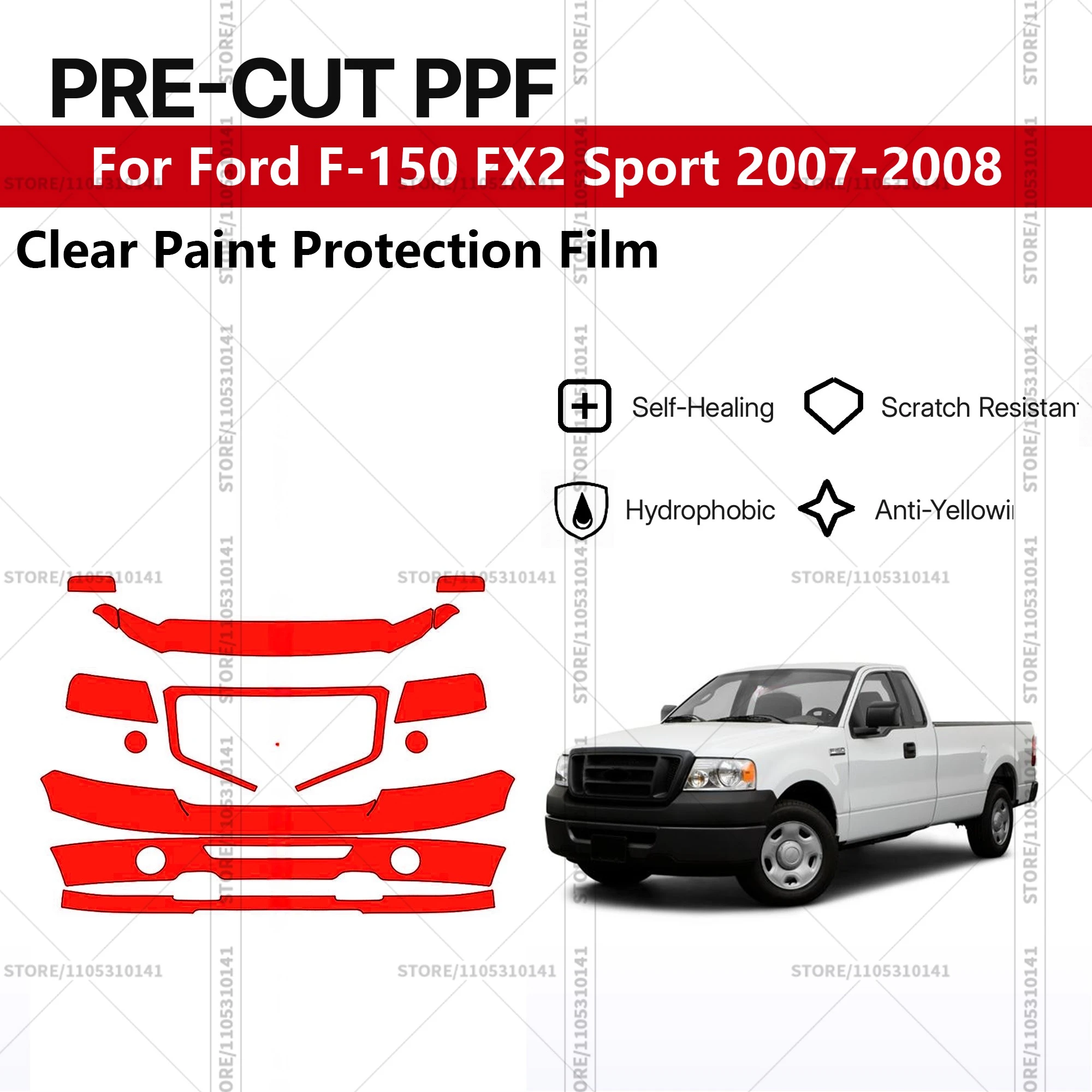 For Ford F-150 FX2 Sport 2007-2008 Pre-Cut Paint Protection Film PPF Transparent Car Film Professional Automotive PPF Front Kit
For Ford F-150 FX2 Sport 2007-2008 Pre-Cut Paint Protection Film PPF Transparent Car Film Professional Automotive PPF Front Kit