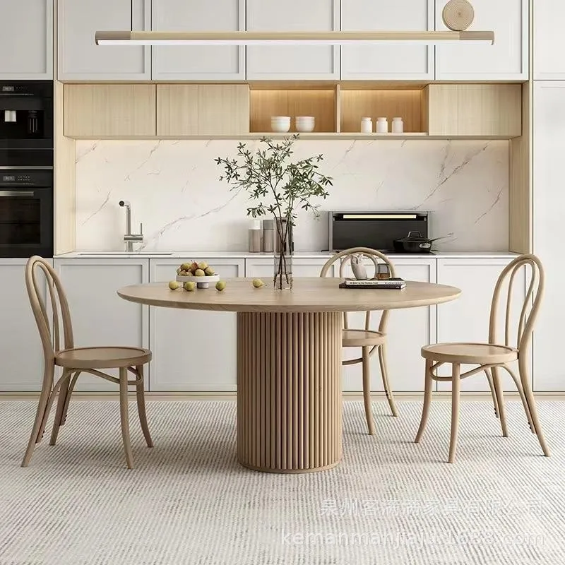 Nordic simple all-solid wood combination dining table small apartment household round multi-person dining table and chairs livin
Nordic simple all-solid wood combination dining table small apartment household round multi-person dining table and chairs livin