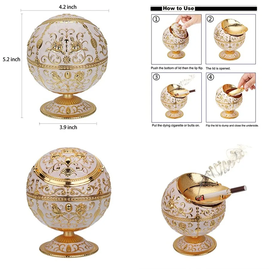 Windproof Ashtray with Lid for Cigarettes Metal Portable Cigar Ashtray Odor Eliminator for Indoor outdoor Hand Stamped Pattern
Windproof Ashtray with Lid for Cigarettes Metal Portable Cigar Ashtray Odor Eliminator for Indoor outdoor Hand Stamped Pattern