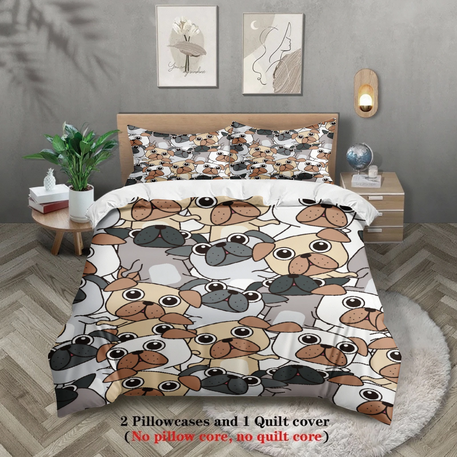 3pcs 100% Polyester Cartoon Dog Bedding Sets 3D Printed Cartton Animal Pattern Single Twin Queen King Size Duvet Cover Sets
3pcs 100% Polyester Cartoon Dog Bedding Sets 3D Printed Cartton Animal Pattern Single Twin Queen King Size Duvet Cover Sets