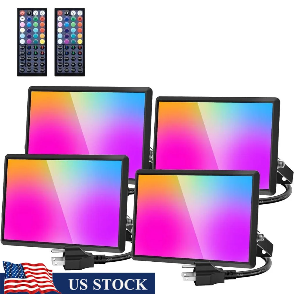 30W LED Flood Light RGB Color Changing Outdoor Lights IP66 Waterproof with Remote Timer Adjustable Brightness Uplighting Events
30W LED Flood Light RGB Color Changing Outdoor Lights IP66 Waterproof with Remote Timer Adjustable Brightness Uplighting Events