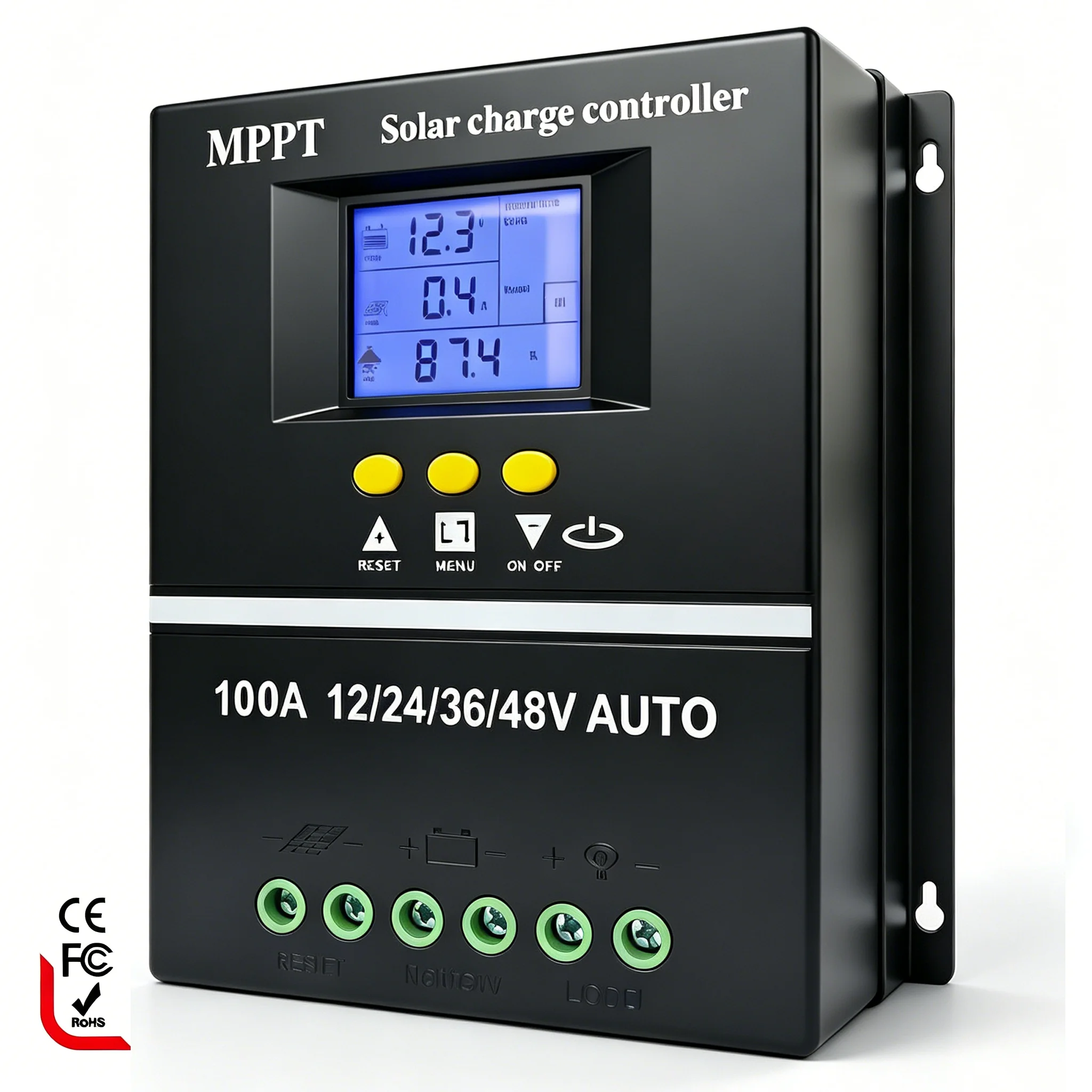 New MPPT 100A Solar Charge Controller 12V 24V 36V 48V Solar Panel Lead Acid/Lithium Battery Regulator Dual USB Quick Charger
New MPPT 100A Solar Charge Controller 12V 24V 36V 48V Solar Panel Lead Acid/Lithium Battery Regulator Dual USB Quick Charger