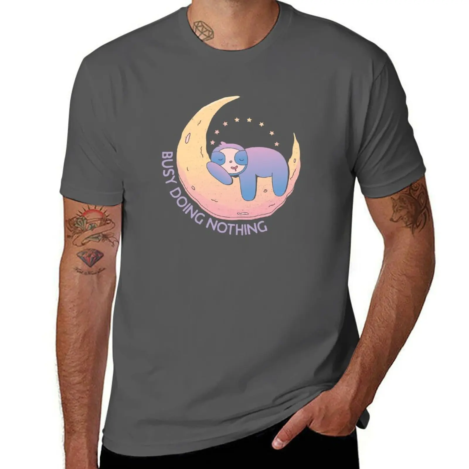 Busy Doing Nothing Sloth Sleeping Moon T-Shirt Lightweight Print T-Shirt
Busy Doing Nothing Sloth Sleeping Moon T-Shirt Lightweight Print T-Shirt