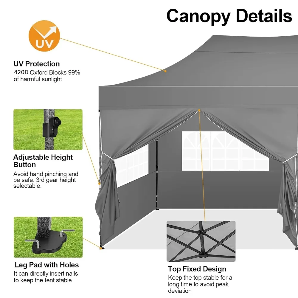 10x20 Pop up Canopy Tent 10x20 Canopy with 6 Sidewalls Waterproof Heavy Duty Commercial Tent, Customized
10x20 Pop up Canopy Tent 10x20 Canopy with 6 Sidewalls Waterproof Heavy Duty Commercial Tent, Customized