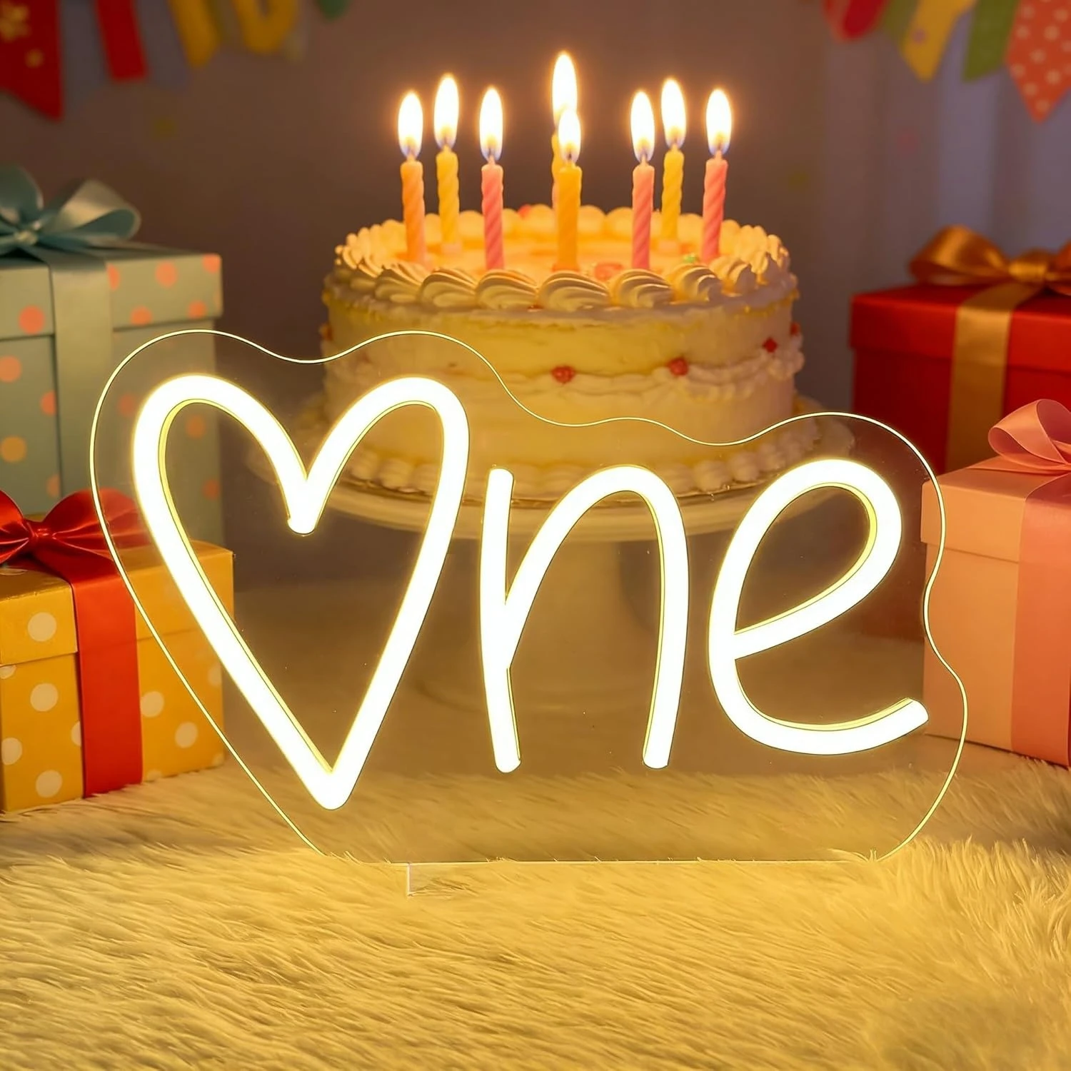 One Neon Sign for First Birthday LED Neon Lights for Home Birthday Party Theme Restaurant Anniversary Celebration Decor Gift
One Neon Sign for First Birthday LED Neon Lights for Home Birthday Party Theme Restaurant Anniversary Celebration Decor Gift