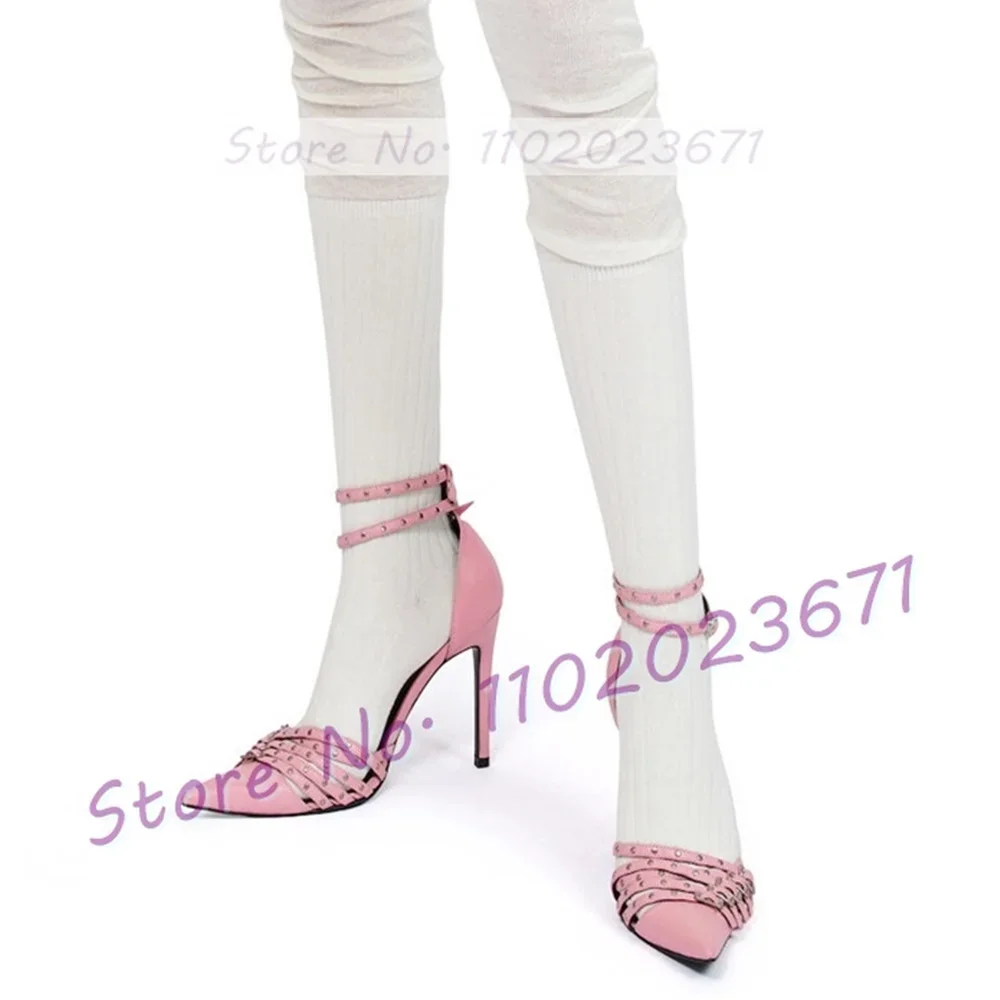 Pink Buckle Strap Pointed Sandals Sweet Stiletto High Heels Women Multi-belt Sandals Elegant Party Double Ankle Strap Chic Shoes
Pink Buckle Strap Pointed Sandals Sweet Stiletto High Heels Women Multi-belt Sandals Elegant Party Double Ankle Strap Chic Shoes