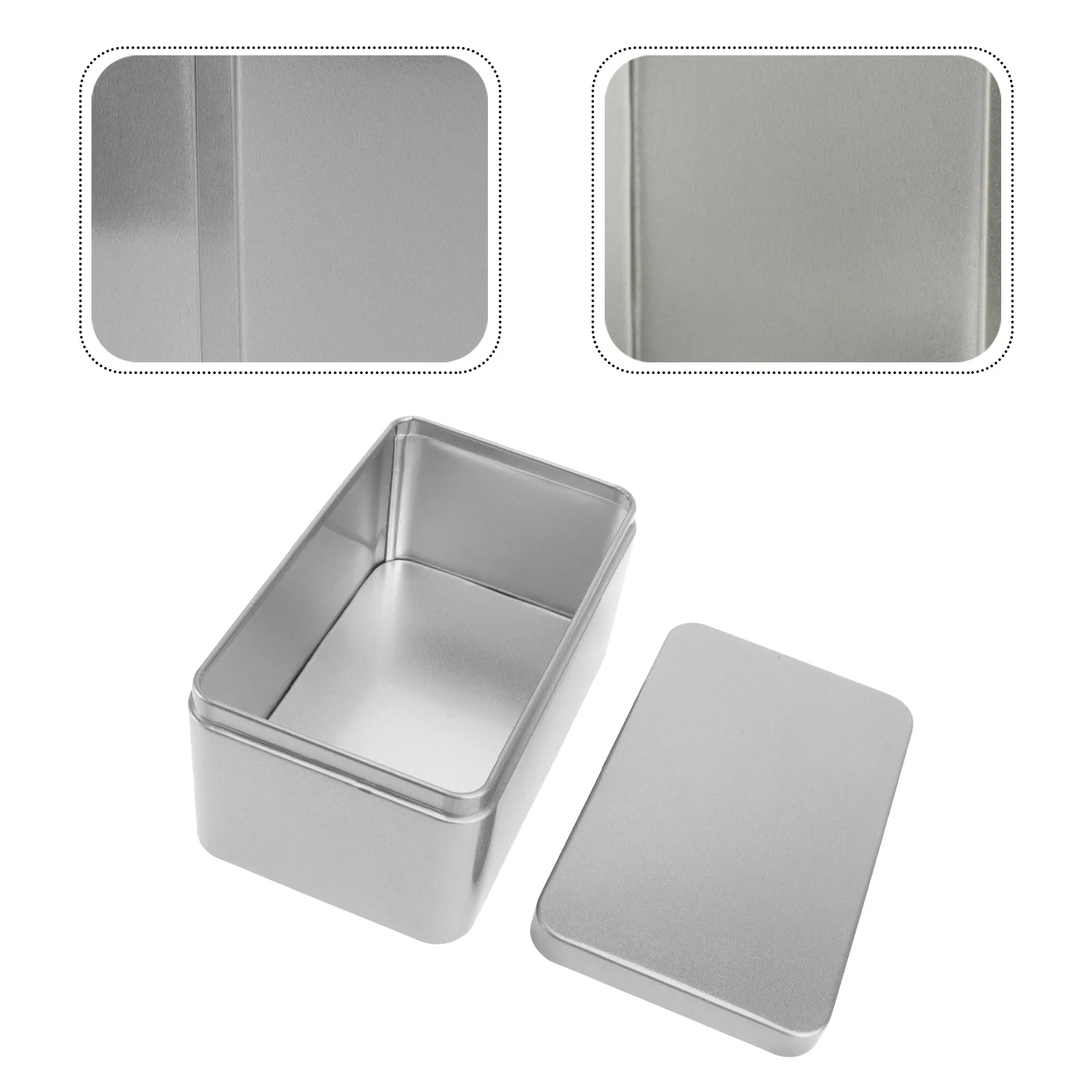 Rectangular Tinplate Box Mini Portable Tea Leaf Storage Container Candy Organizer Kitchen Sorting Storage Box 13x8x6cm Silver
Rectangular Tinplate Box Mini Portable Tea Leaf Storage Container Candy Organizer Kitchen Sorting Storage Box 13x8x6cm Silver