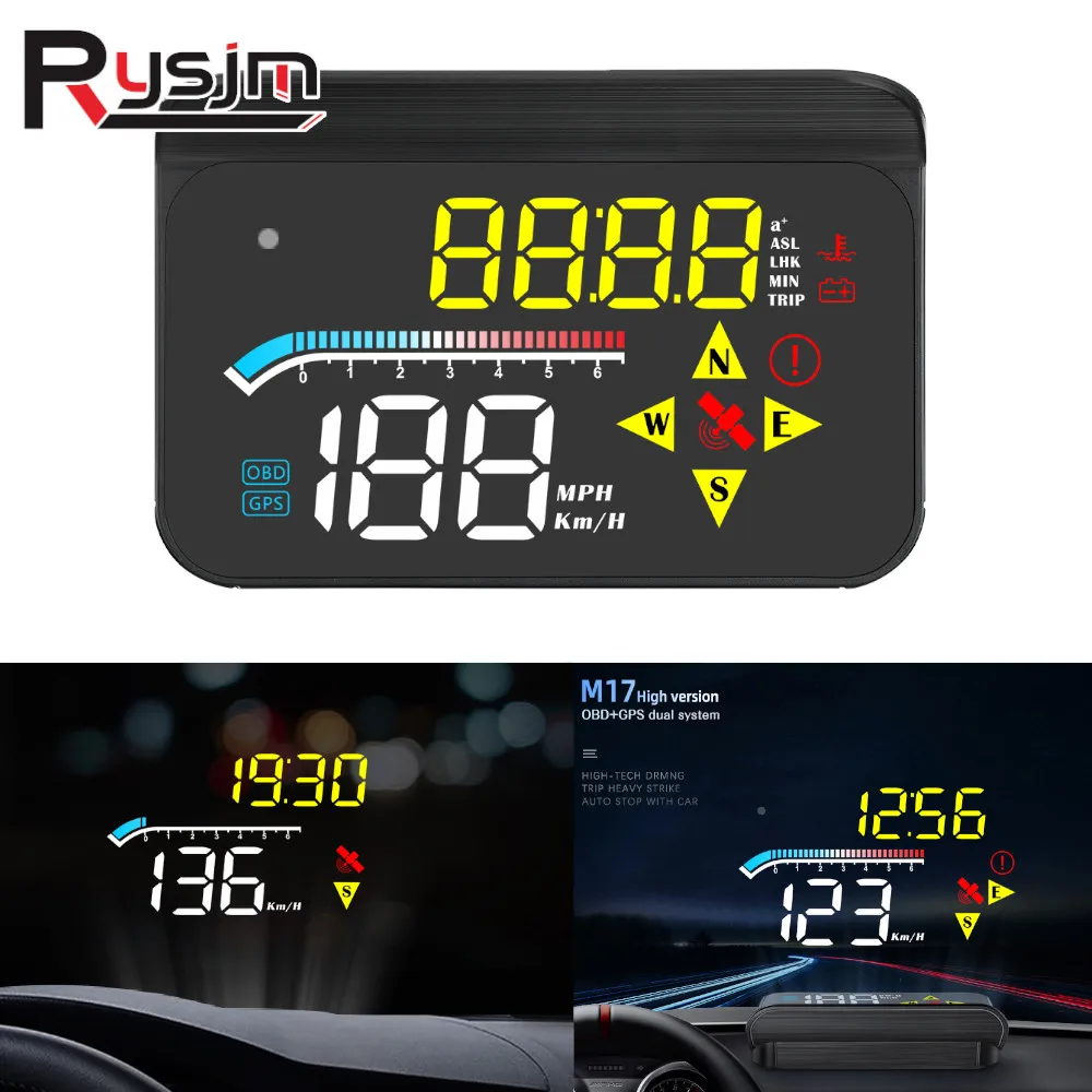 M17 HUD OBD + GPS проекционный дисплей на стекле, проектор скорости автомобиля, лобовое стекло, спидометр, сигнализация, электронный аксессуар на заказ
M17 HUD OBD + GPS проекционный дисплей на стекле, проектор скорости автомобиля, лобовое стекло, спидометр, сигнализация, электронный аксессуар на заказ