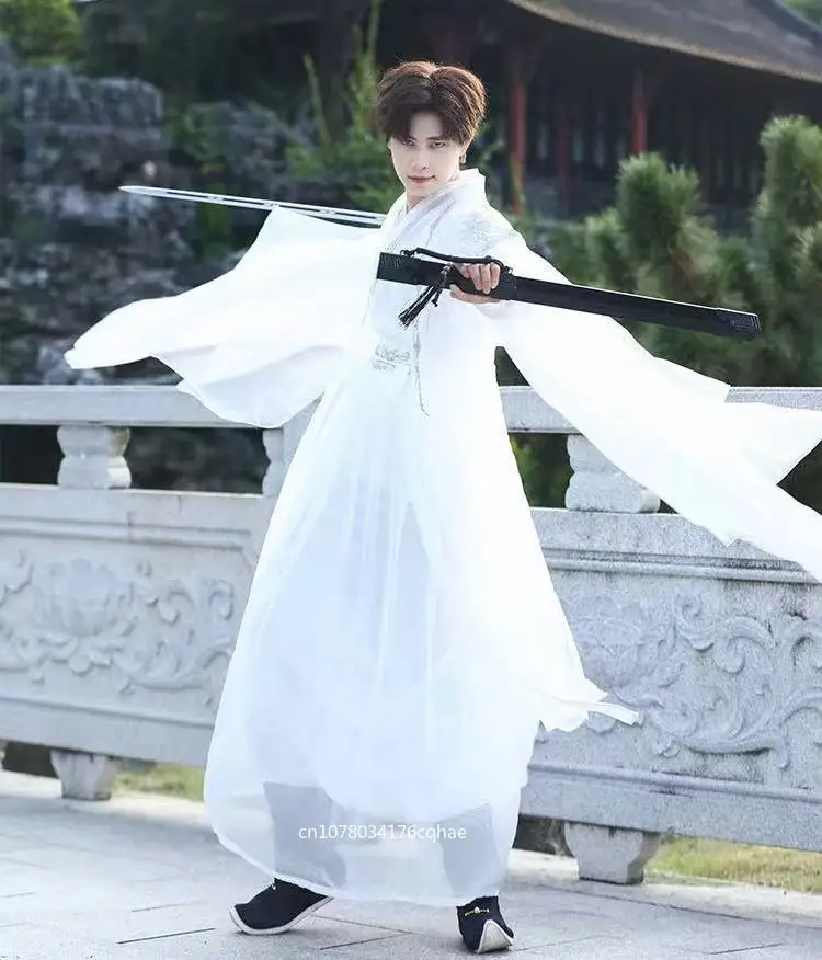 Classic White Dragon Embroidery Hanfu Men Women Traditional Large Sleeve Shirt StageSuit Halloween Fairy Martial Cosplay Costume
Classic White Dragon Embroidery Hanfu Men Women Traditional Large Sleeve Shirt StageSuit Halloween Fairy Martial Cosplay Costume