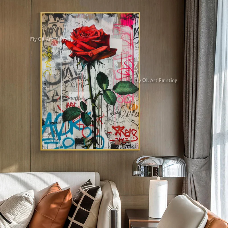 Special Design Handpainted Modern Red Rose Oil Painting Colorful Rose Flower Doodle Canvas Wall Art Decor For Home Deocr As Gift
Special Design Handpainted Modern Red Rose Oil Painting Colorful Rose Flower Doodle Canvas Wall Art Decor For Home Deocr As Gift