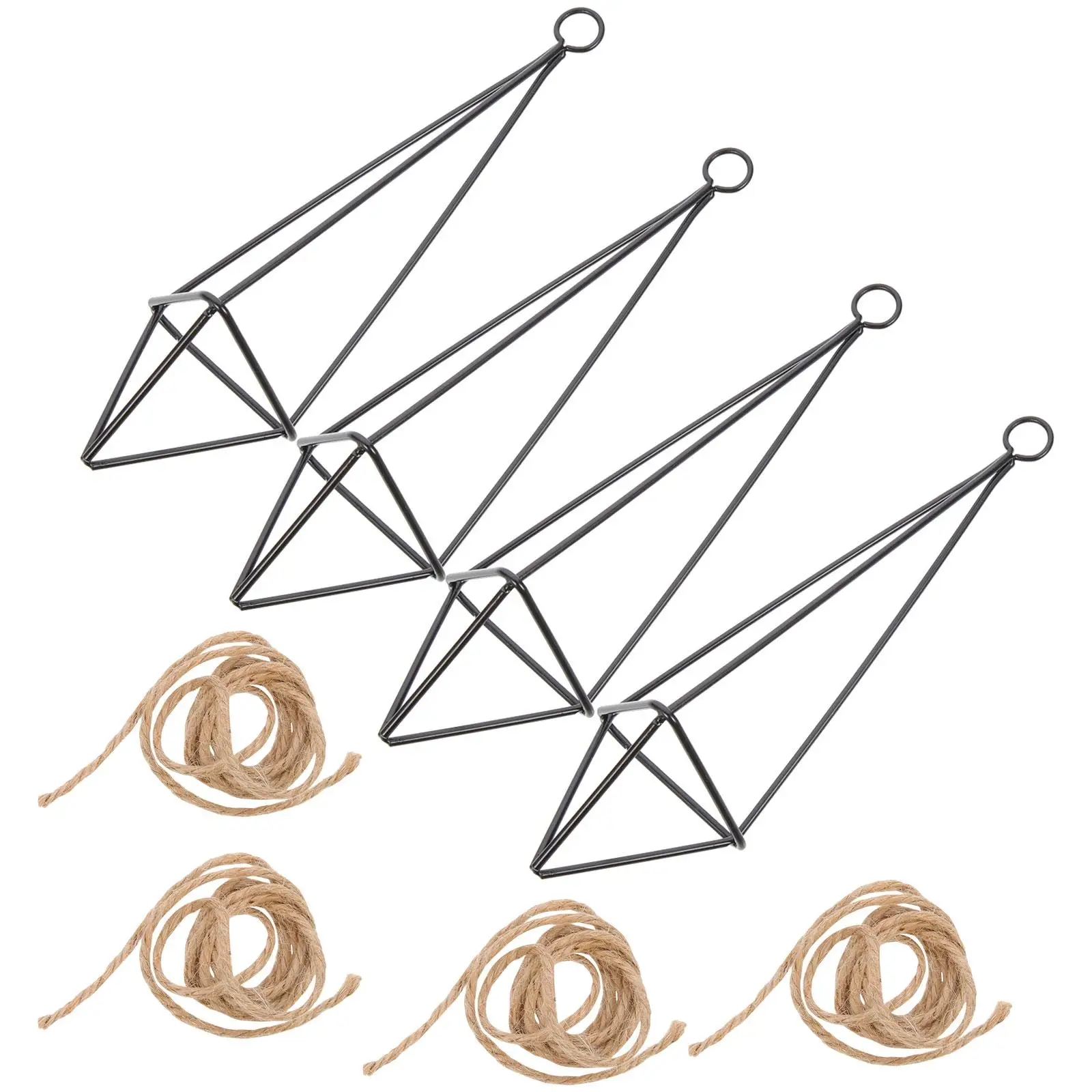 4pcs Hanging Flower Stand Air Plant Holders Black Metal 19cm Height Jute Rope Indoor Plants Geometric Planter Garden Decor
4pcs Hanging Flower Stand Air Plant Holders Black Metal 19cm Height Jute Rope Indoor Plants Geometric Planter Garden Decor