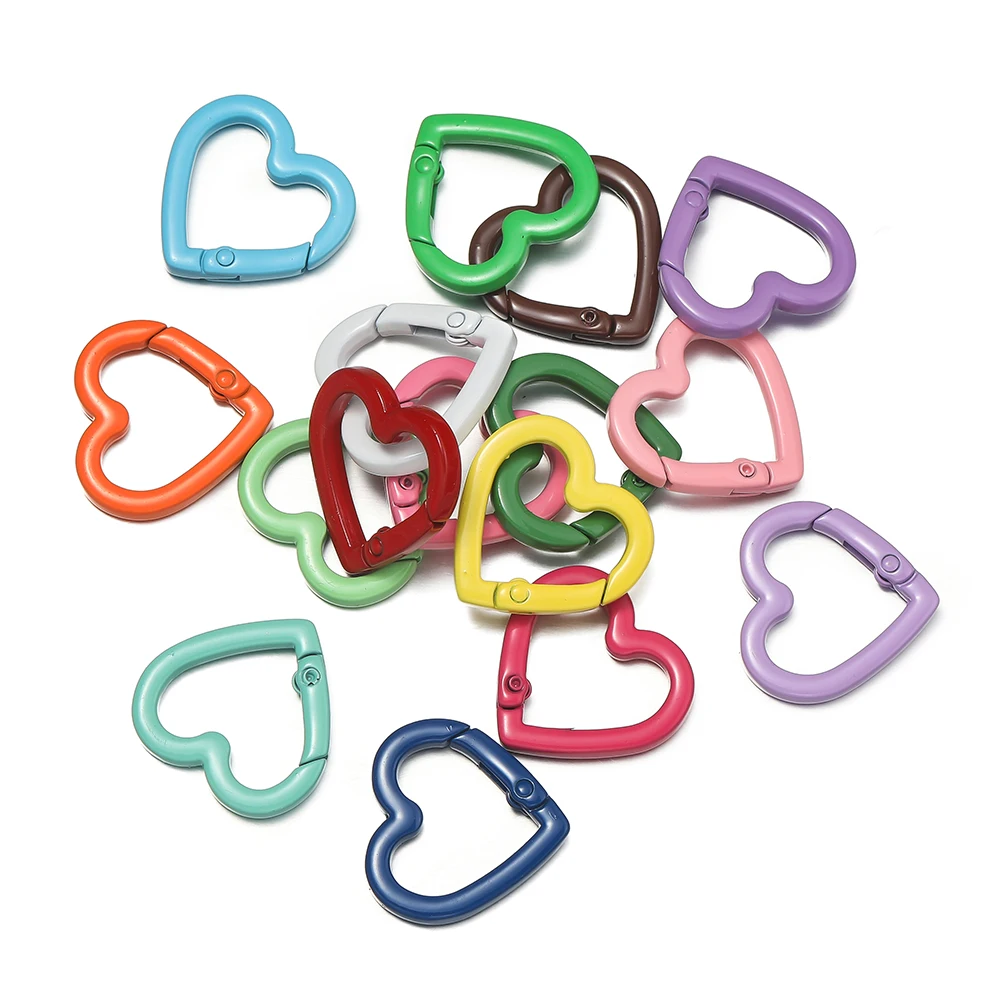 5Pcs Heart Shaped Spring Clasps Openable Metal Carabiner Hooks DIY Jewelry Connector Dog Chain Keychain Buckles
5Pcs Heart Shaped Spring Clasps Openable Metal Carabiner Hooks DIY Jewelry Connector Dog Chain Keychain Buckles