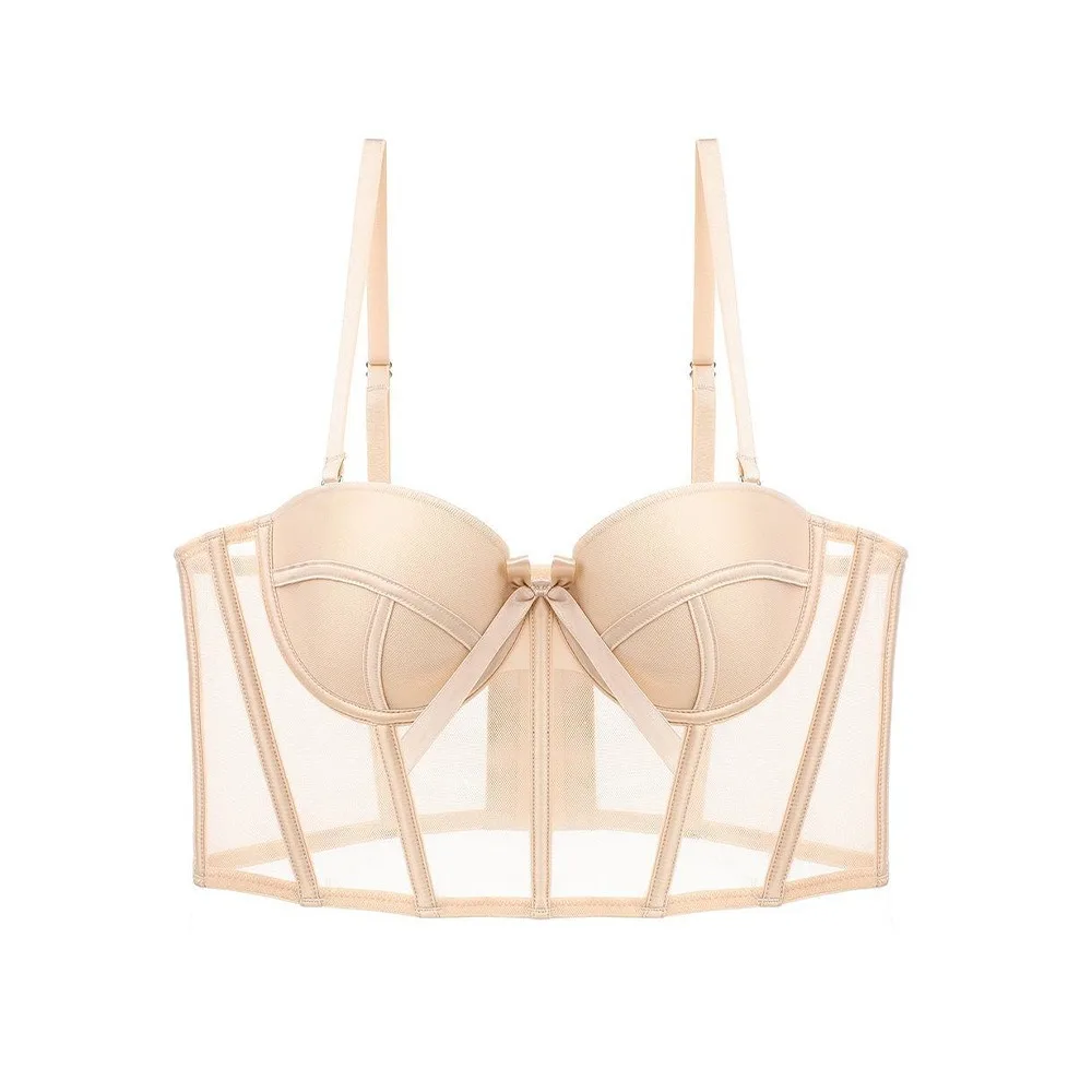 Fashion Thin Fishbone Vest Bras Seamless Close-fitting Underwear for Women Bowknot Lingerie Push Up Bra Party
Fashion Thin Fishbone Vest Bras Seamless Close-fitting Underwear for Women Bowknot Lingerie Push Up Bra Party