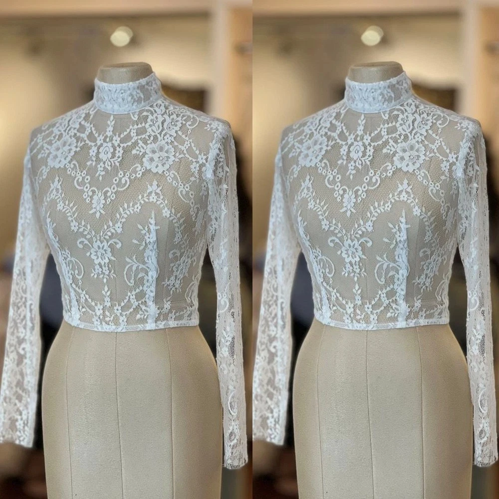 Customized Lace Wedding Capes Full Sleeves Bride Shrug High Collar Bridal Boleros Women Formal Party Accessory Shawl Top Cover
Customized Lace Wedding Capes Full Sleeves Bride Shrug High Collar Bridal Boleros Women Formal Party Accessory Shawl Top Cover