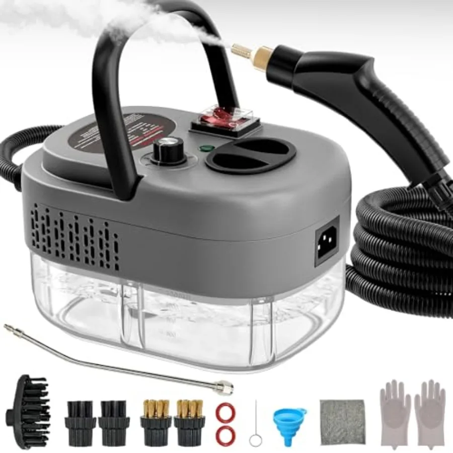 Handheld Steam Cleaner 15s Heat-Up 1.4L Tank 2500W High Temp Pressure Steamer with 10 Accessories for Home Office Cleaning Blac
Handheld Steam Cleaner 15s Heat-Up 1.4L Tank 2500W High Temp Pressure Steamer with 10 Accessories for Home Office Cleaning Blac