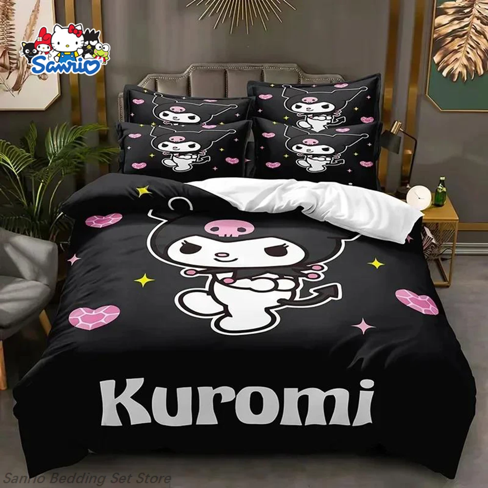 Kawaii Sanrio 3-Piece Bedding Set Kuromi Black Purple Cute Anime Duvet Cover for Kids Teens Bedroom Decor Gift Queen King Size
Kawaii Sanrio 3-Piece Bedding Set Kuromi Black Purple Cute Anime Duvet Cover for Kids Teens Bedroom Decor Gift Queen King Size