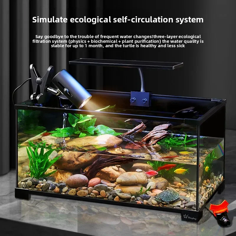 Ultra Clear Glass Turtle Tank with Basking Platform for Home Aquarium Decoration Small Turtle Habitat 
Ultra Clear Glass Turtle Tank with Basking Platform for Home Aquarium Decoration Small Turtle Habitat