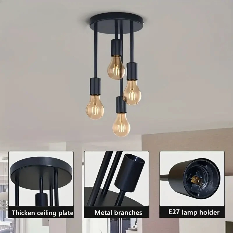Modern Nordic Restaurant Chandelier Four Black Gold bedroom study Table Bar Small Simple Creative Dining Room Lamps
Modern Nordic Restaurant Chandelier Four Black Gold bedroom study Table Bar Small Simple Creative Dining Room Lamps