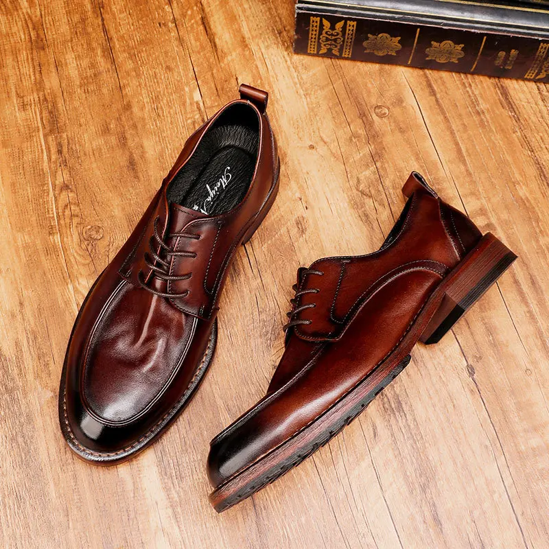 New Men's Top Layer Horsehide Single Boots Lace Up Washed Genuine Leather Outsole Business Dress Outdoor College Walking Shoes
New Men's Top Layer Horsehide Single Boots Lace Up Washed Genuine Leather Outsole Business Dress Outdoor College Walking Shoes