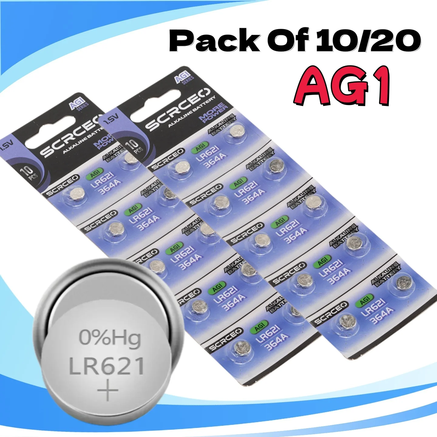 10-20Pcs 1.55V AG1 LR621 364 164 531 SR621 SR621SW SR60 Button Battery for Watch Toys Remote calculators Cell Coin Batteries
10-20Pcs 1.55V AG1 LR621 364 164 531 SR621 SR621SW SR60 Button Battery for Watch Toys Remote calculators Cell Coin Batteries