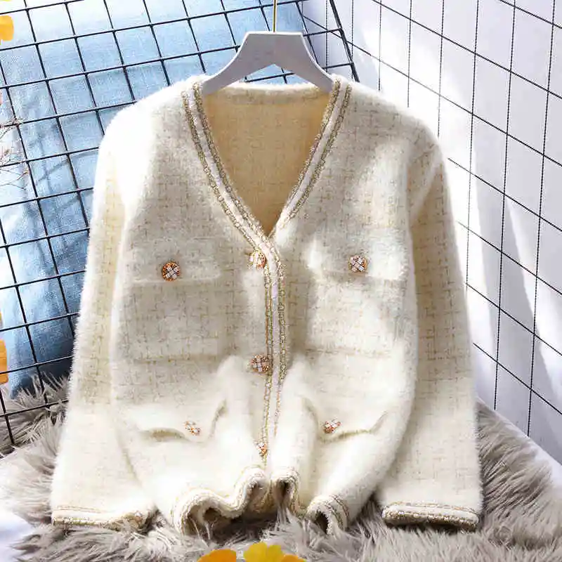 Imitation Mink Fleece Sweater Coat Women's Clothing Outerwear 2022 New Spring Autumn Knitted Cardigan Jackets Girls Tops fP283
Imitation Mink Fleece Sweater Coat Women's Clothing Outerwear 2022 New Spring Autumn Knitted Cardigan Jackets Girls Tops fP283