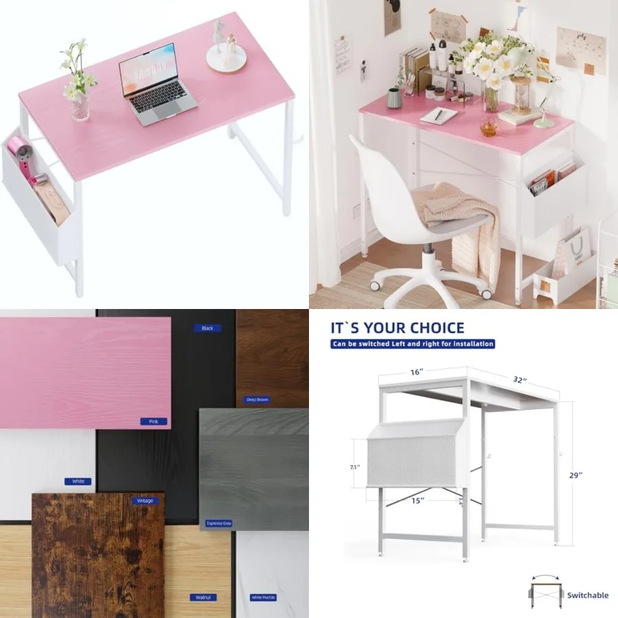 Computer Desk for Small Spaces with Storage Bag, Home Office Work Desk with Headphone Hook, Small Office Desk Study Writg Table
Computer Desk for Small Spaces with Storage Bag, Home Office Work Desk with Headphone Hook, Small Office Desk Study Writg Table