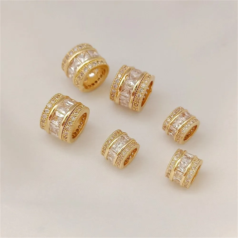 14K Gold-plated, Large Zircon with Large Hole Spacer Beads Diamond Bucket Beads Pendant, Handcrafted DIY Jewelry Bead Material
14K Gold-plated, Large Zircon with Large Hole Spacer Beads Diamond Bucket Beads Pendant, Handcrafted DIY Jewelry Bead Material
