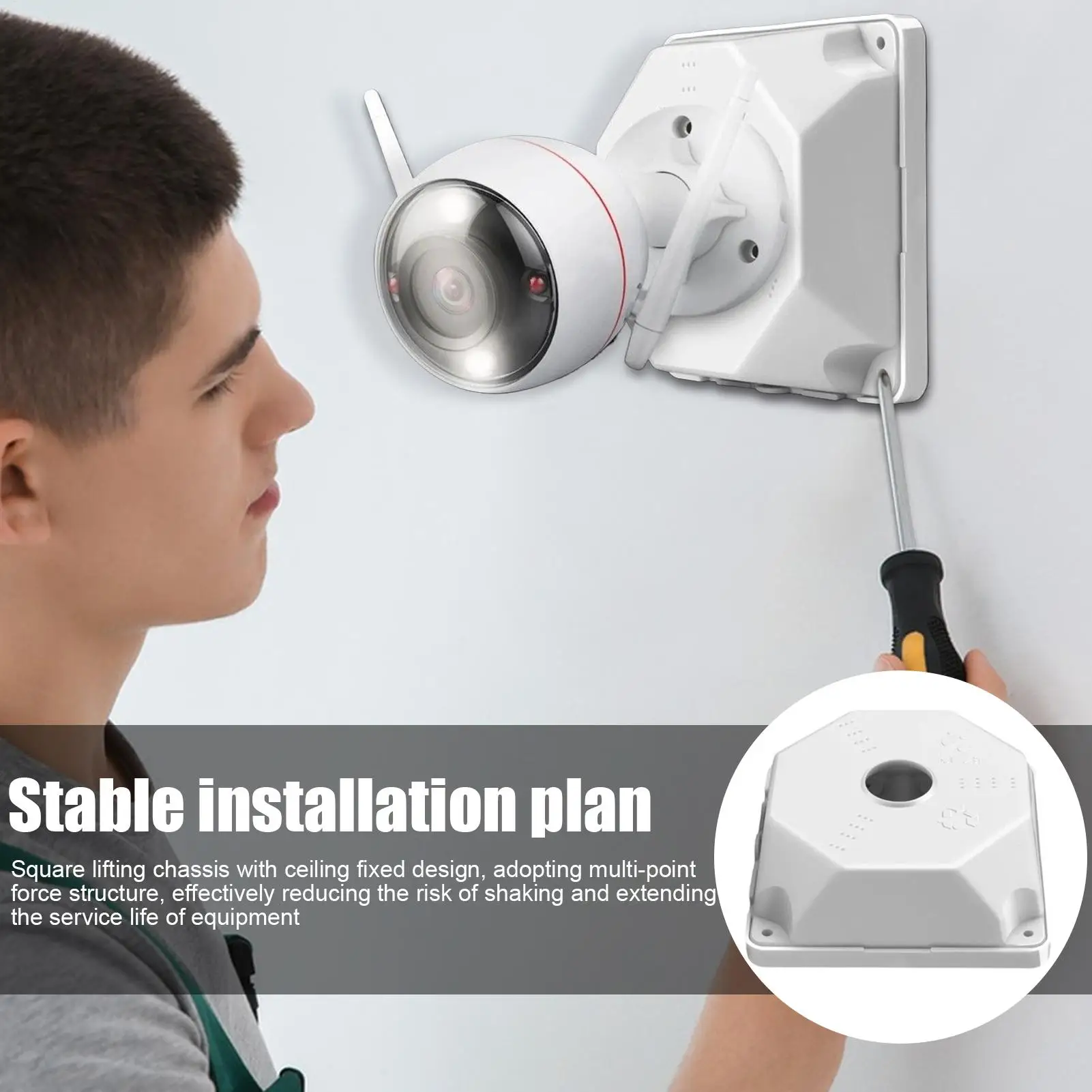 Кронштейн для крепления камеры 3,5-дюймовая купольная камера безопасности, распределительная коробка, съемный защитный корпус для стены склада, гаража
Кронштейн для крепления камеры 3,5-дюймовая купольная камера безопасности, распределительная коробка, съемный защитный корпус для стены склада, гаража