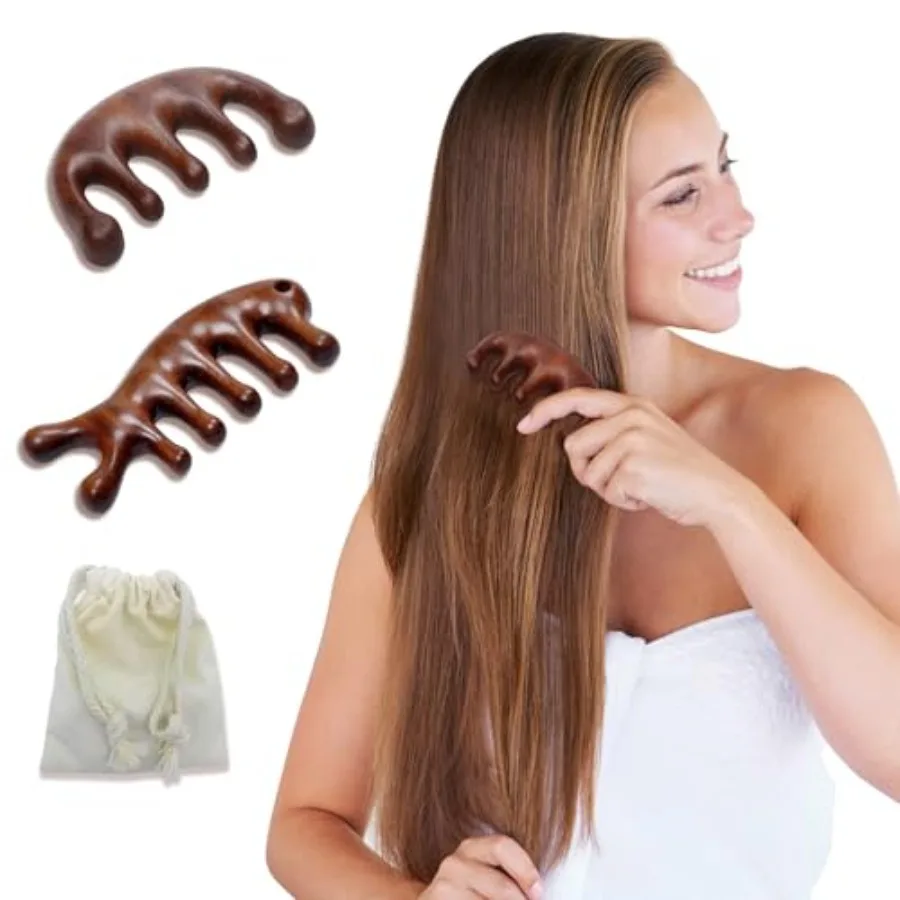 2 Pack Wooden Head Scalp Massager Comb, Sandalwood Scalp Massage Wood, Head Massager Gua Sha Tool Brush for Women Men Hair Grow
2 Pack Wooden Head Scalp Massager Comb, Sandalwood Scalp Massage Wood, Head Massager Gua Sha Tool Brush for Women Men Hair Grow