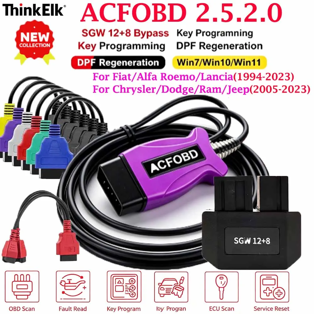 ITCARDIAG ACFOBD OBD2 Scanner Version 2.5.2.0 & Lonsdor SGW FCA 12+8 for Chrysler / Dodge / Ram / Jeep vehicles Much Languages
ITCARDIAG ACFOBD OBD2 Scanner Version 2.5.2.0 & Lonsdor SGW FCA 12+8 for Chrysler / Dodge / Ram / Jeep vehicles Much Languages