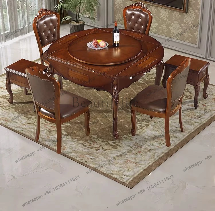 Folding round table American mahjong machine dining table dual-purpose solid wood multi-function fully automatic integration
Folding round table American mahjong machine dining table dual-purpose solid wood multi-function fully automatic integration