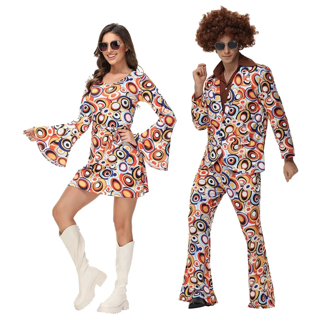 Halloween Party Disco Adult Couples Hippie Costumes Dance Fantasia Costume Women Male 70s 80s Rock Disco Cosplay Outfits
Halloween Party Disco Adult Couples Hippie Costumes Dance Fantasia Costume Women Male 70s 80s Rock Disco Cosplay Outfits