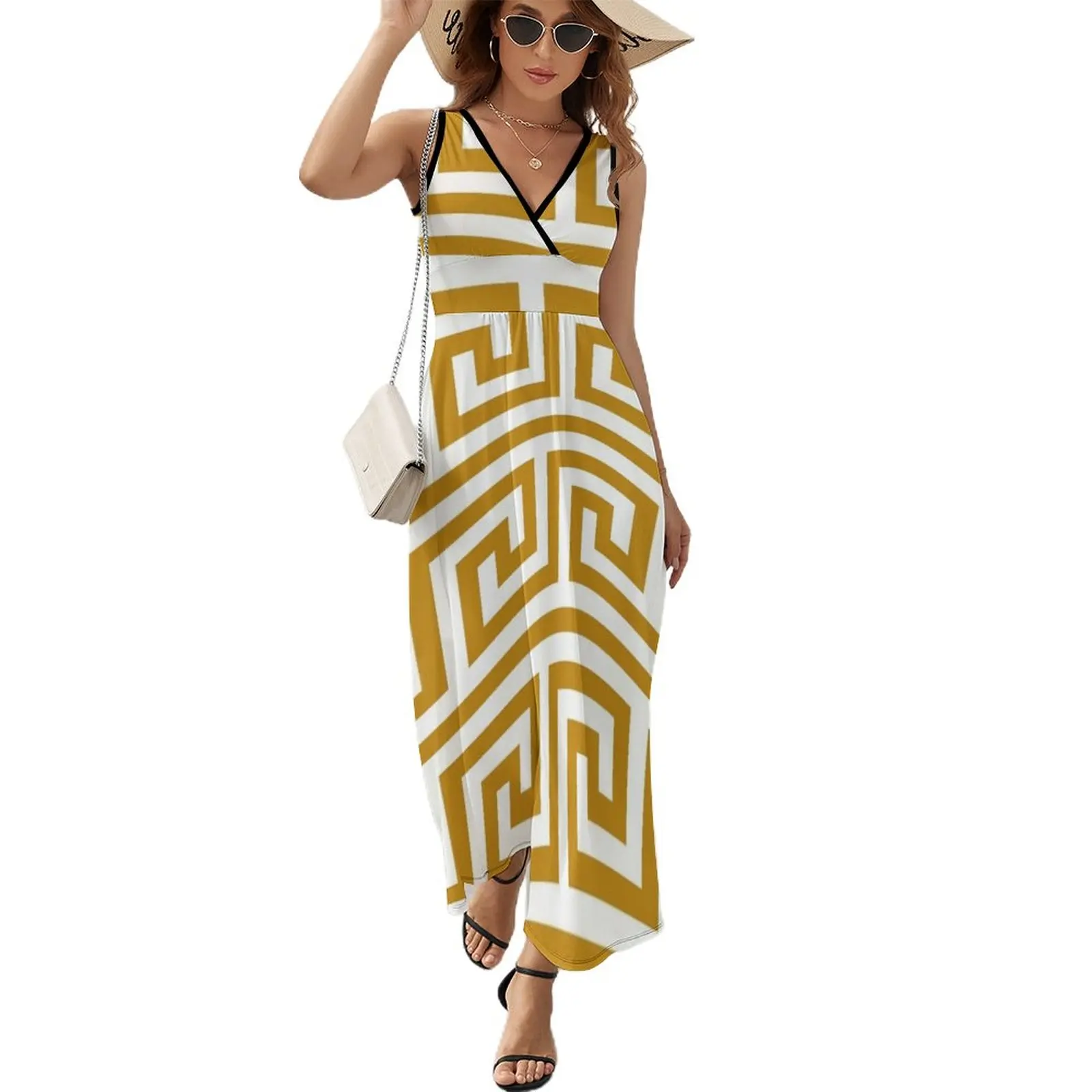 Gold Greek Key Sleeveless Dress summer dresses women 2024 luxury evening dresses 2024 Female dress Dress for girls
Gold Greek Key Sleeveless Dress summer dresses women 2024 luxury evening dresses 2024 Female dress Dress for girls