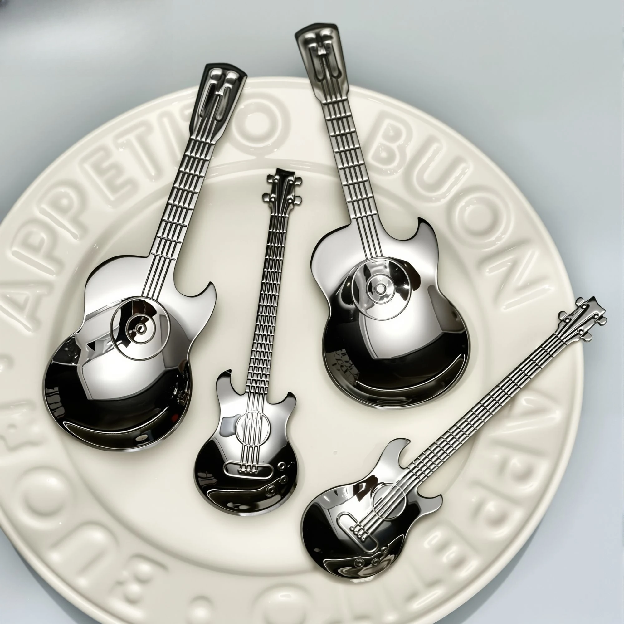 Plate Orange Music Dessert 304 Stainless Steel Guitar Spoon Home Coffee Stirring Eating Spoon
Plate Orange Music Dessert 304 Stainless Steel Guitar Spoon Home Coffee Stirring Eating Spoon