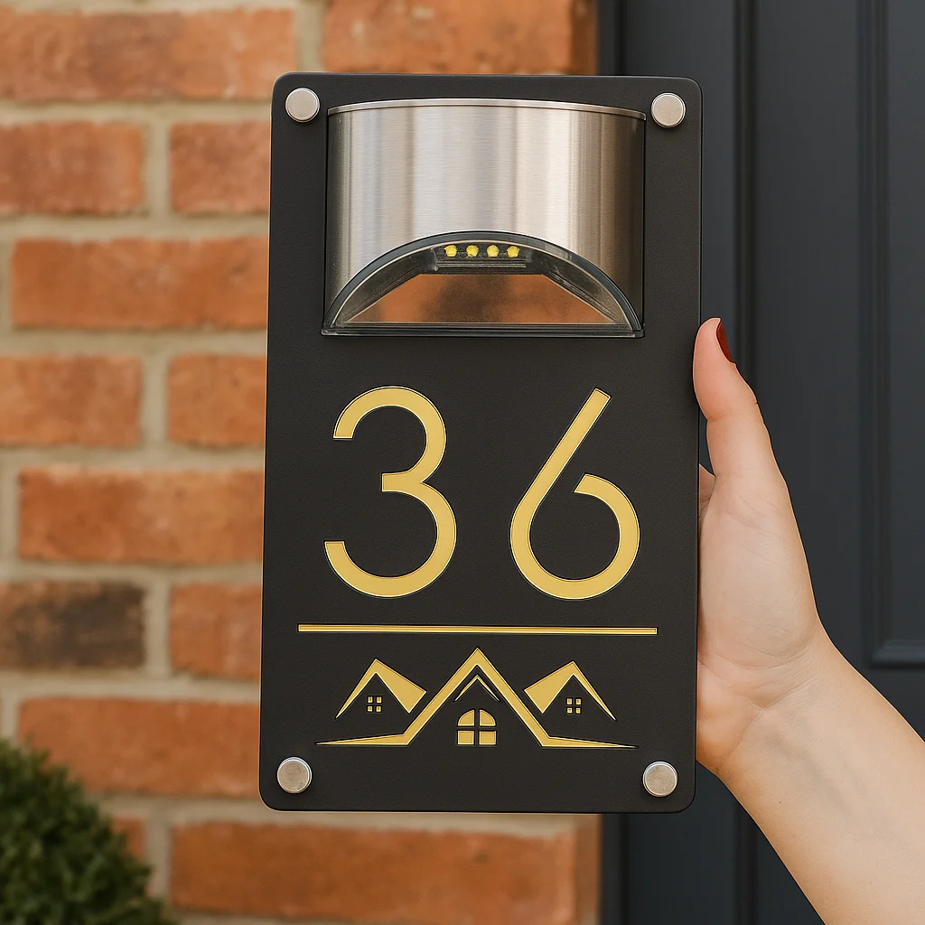 Personalized Custom Solar Light Outdoor Waterproof House Number Sign Laser Cut Acrylic Address Name Plaque LED Gift Wall Plate
Personalized Custom Solar Light Outdoor Waterproof House Number Sign Laser Cut Acrylic Address Name Plaque LED Gift Wall Plate