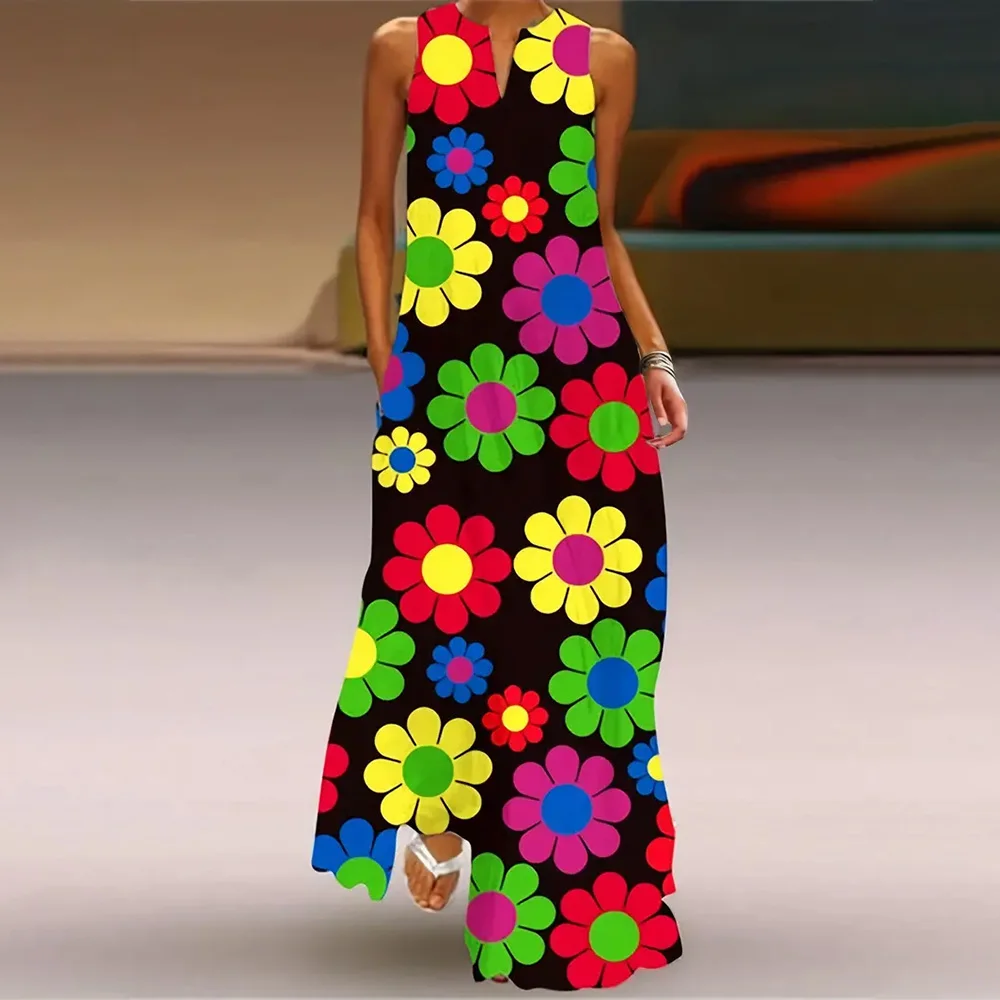 3d Flower Printed New Loose Casual Sleeveless Ankle-Length Long Dress Elegant Women's Sexy V-Neck Printed Dress Summer Vacation
3d Flower Printed New Loose Casual Sleeveless Ankle-Length Long Dress Elegant Women's Sexy V-Neck Printed Dress Summer Vacation