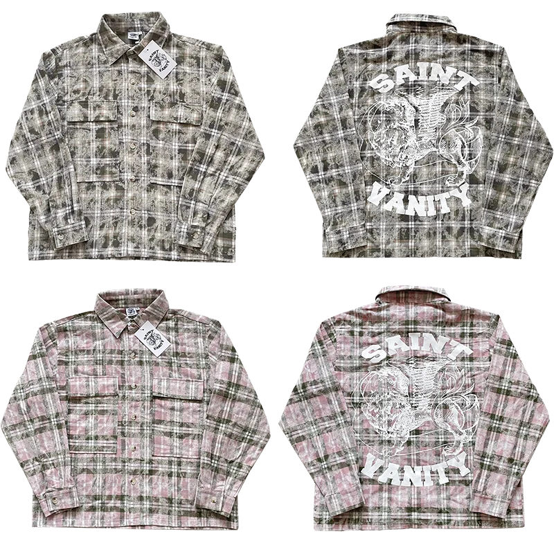 Saint Vani Retro American High Street Patchwork Waed Plaid Long Sve ex irt Jaet Cotton Breathable Autumn Wear
Saint Vani Retro American High Street Patchwork Waed Plaid Long Sve ex irt Jaet Cotton Breathable Autumn Wear