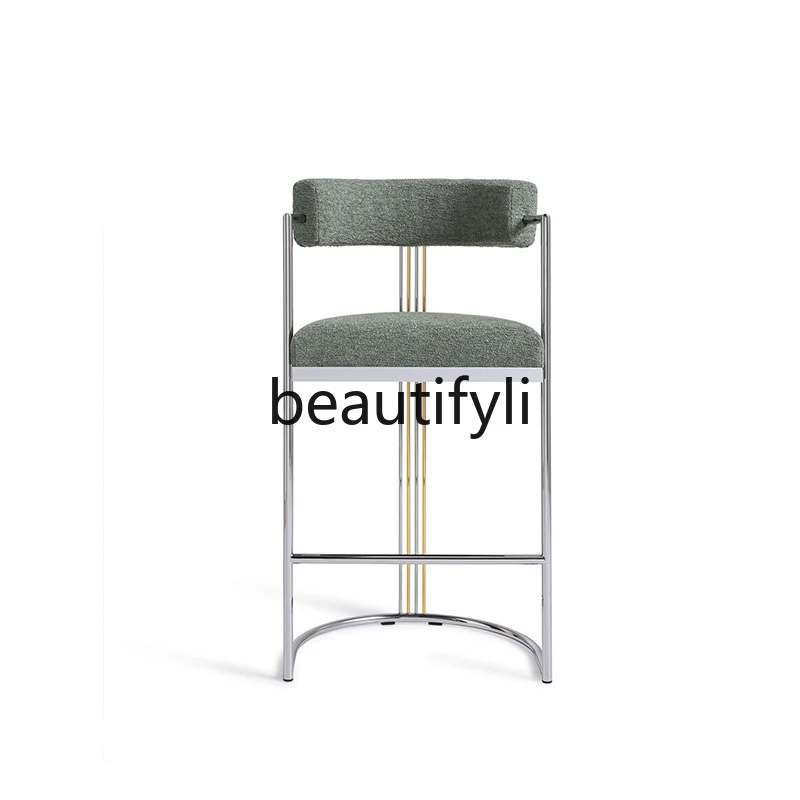 Italian minimalist fabric bar chair with armrest modern minimalist high chair stainless steel
Italian minimalist fabric bar chair with armrest modern minimalist high chair stainless steel
